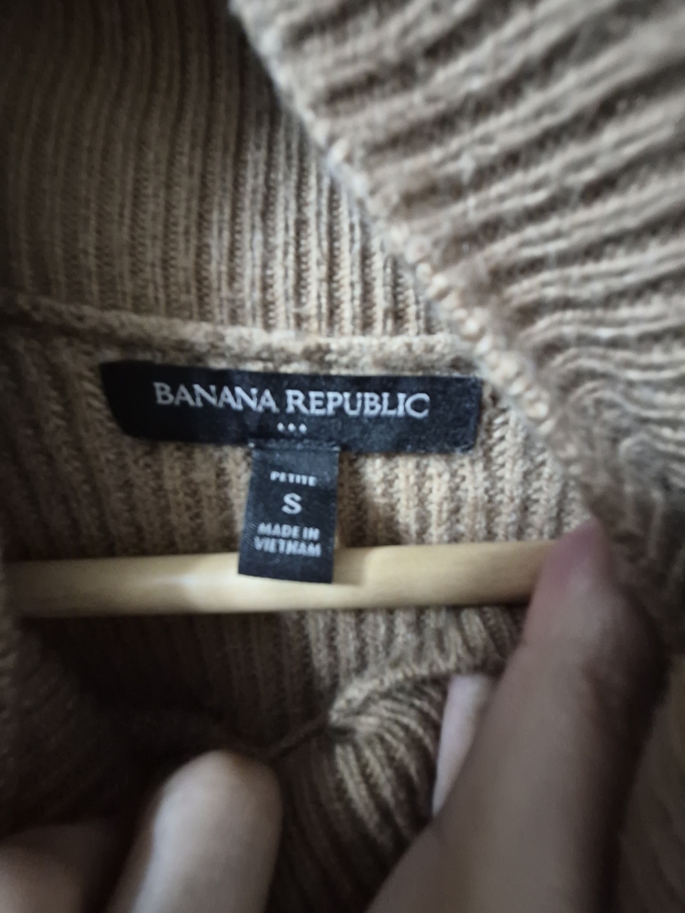 Banana Republic Petite Ribbed Turtleneck Sweater in Tan